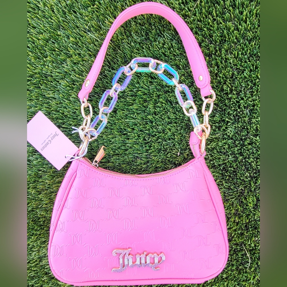Juicy Couture Bling Bling Pink Lemonade Logo Embossed Shoulder Bag (From Amazon)